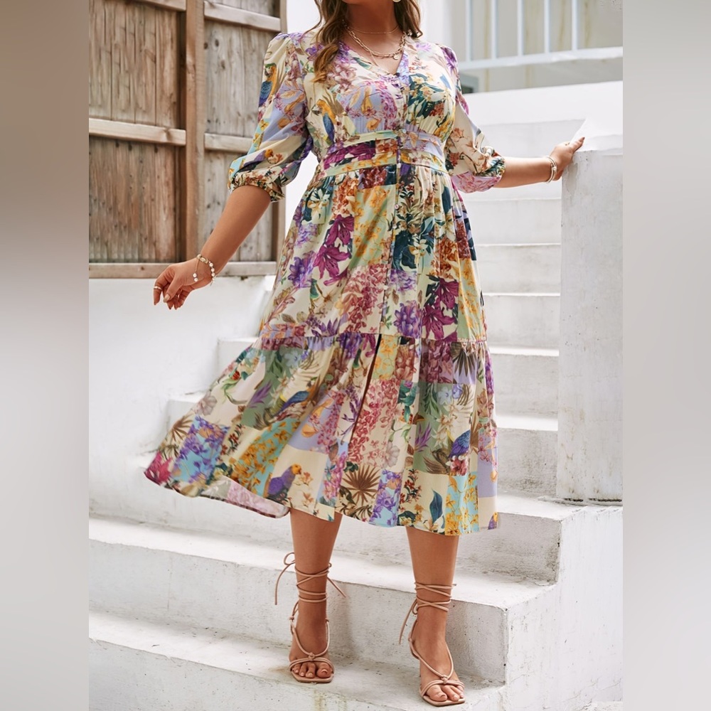 Simplee Plus Floral Dress